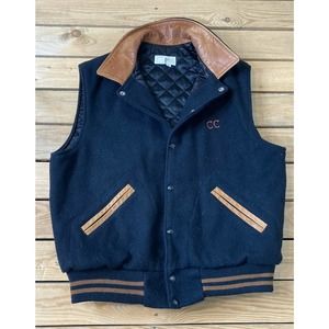 SEAN RYON Men’s Black Snap Up Wool Vest Medium